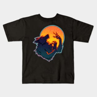 Halloween Howling Dark Werewolf Kids T-Shirt